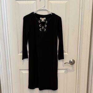 Michael Kors Black Dress with Gold Eyelets